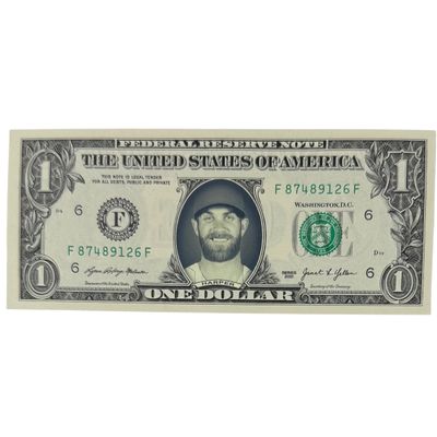 Bryce Harper Famous Face Dollar Bill
