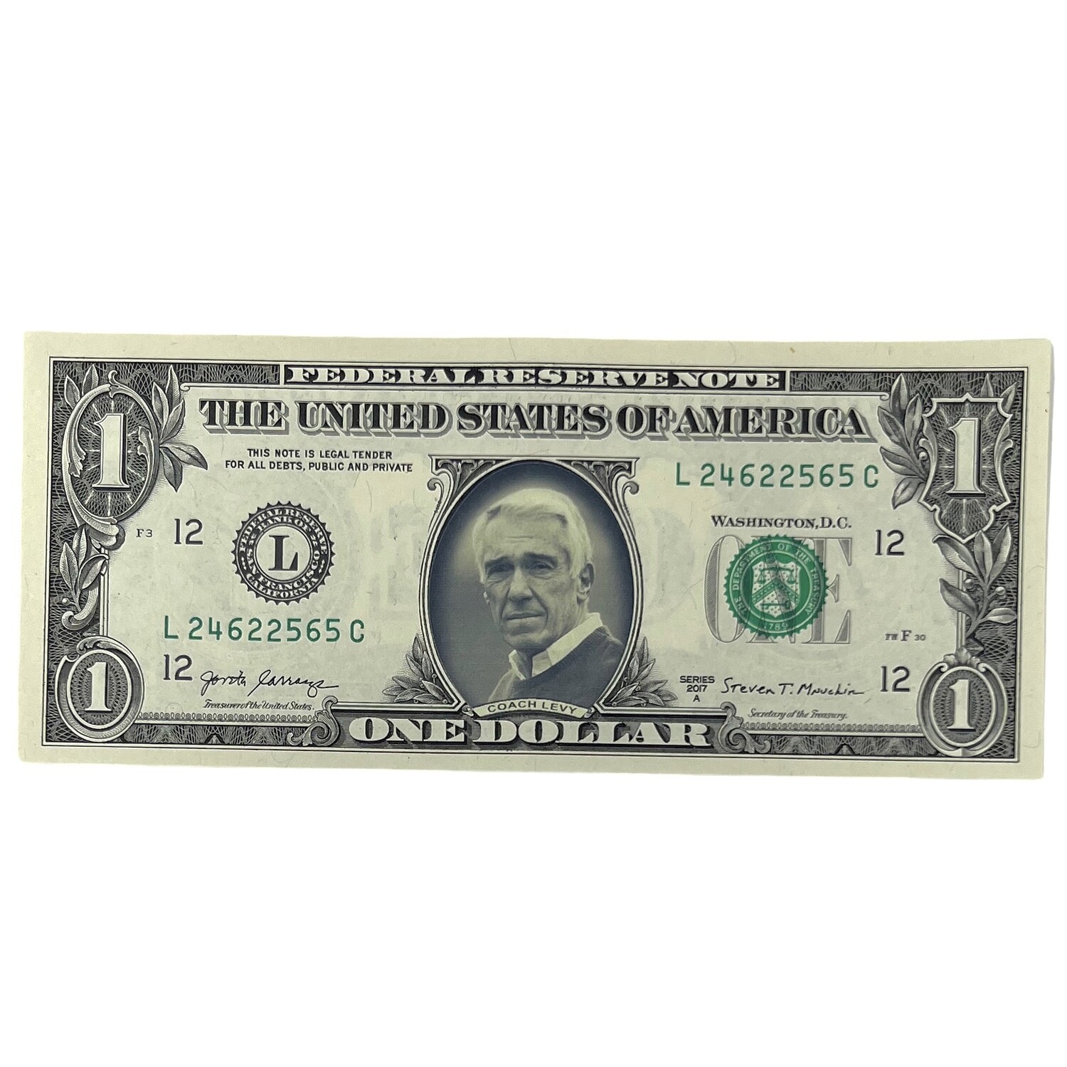 Marv Levy Famous Face Dollar Bill Marv Levy Famous Face Dollar Bill