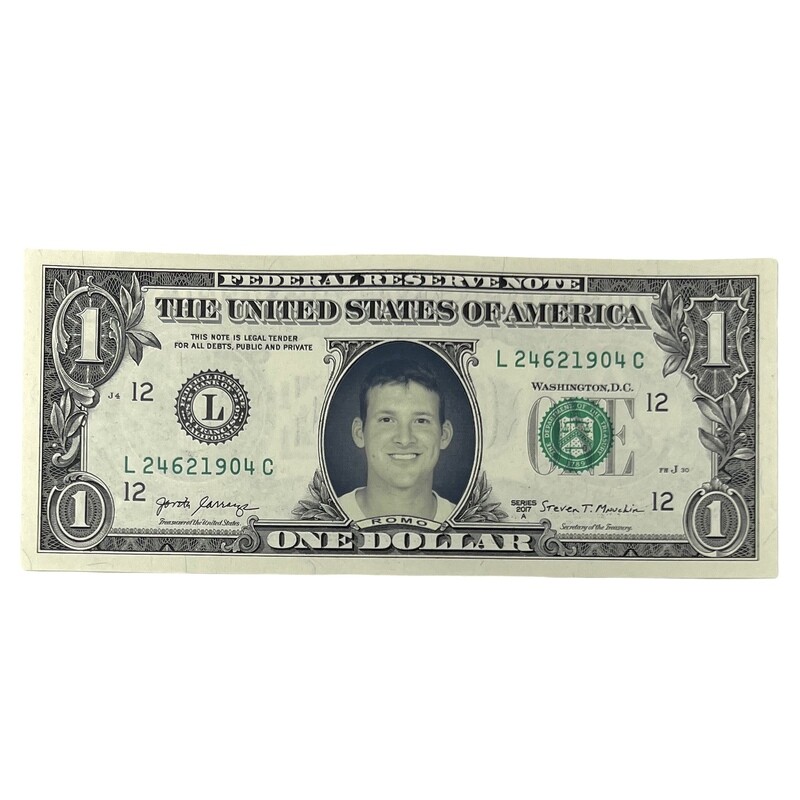 Tony Romo Famous Face Dollar Bill