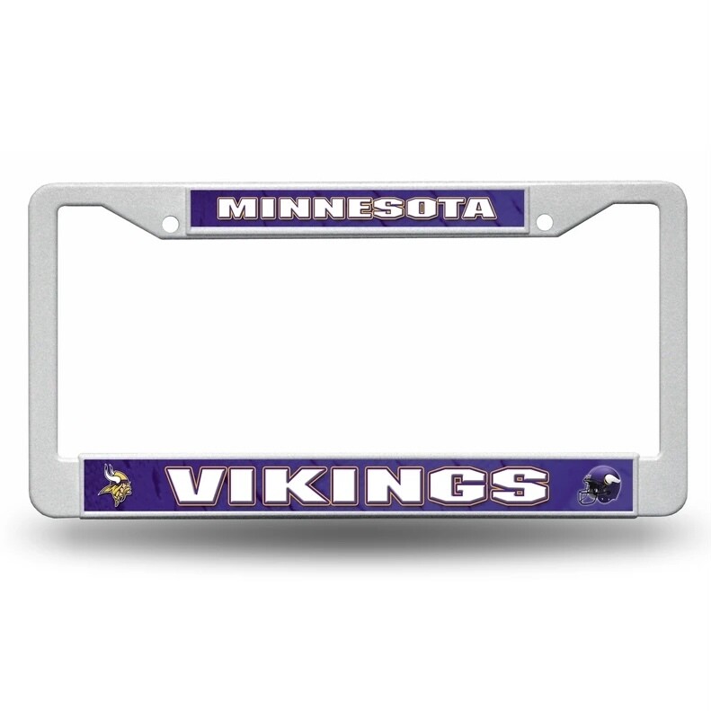 Minnesota Vikings White Plastic License Plate Frame Minnesota Vikings White Plastic License Plate Frame