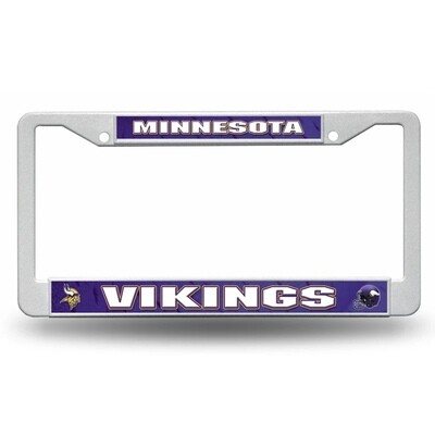 Minnesota Vikings White Plastic License Plate Frame Minnesota Vikings White Plastic License Plate Frame