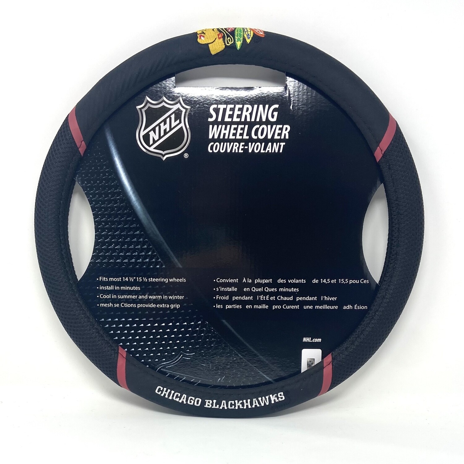 Chicago Blackhawks Embroidered Car Steering Wheel Cover