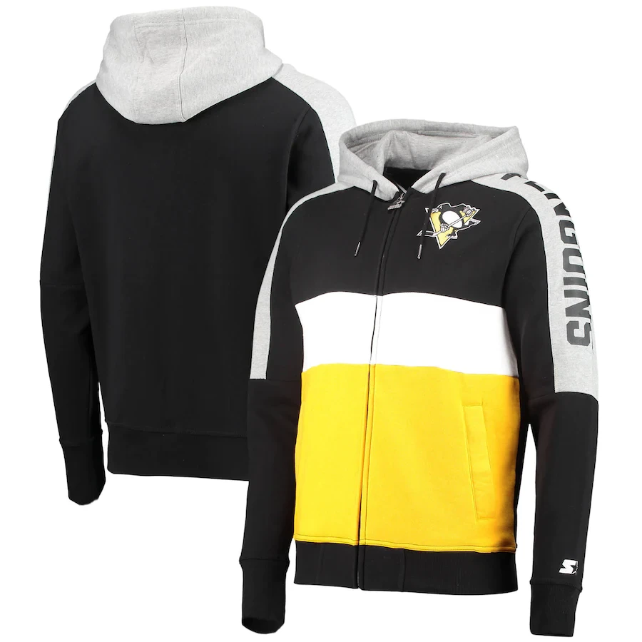 Pittsburgh Penguins Men's Playoffs Color Full Zip Starter Hoodie Pittsburgh Penguins Men's Playoffs Color Full Zip Starter Hoodie