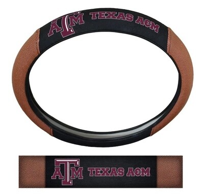 Texas A&M Aggies Premium Embroidered Pigskin Style Car Steering Wheel Cover