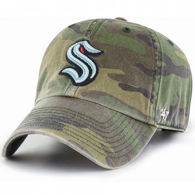 Seattle Kraken Men’s Camouflage 47 Brand Clean Up Adjustable Hat