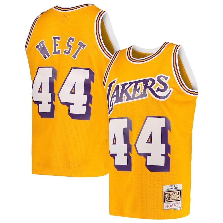 Los Angeles Lakers Jerry West 1971-72 Men's Yellow Mitchell & Ness Swingman Jersey