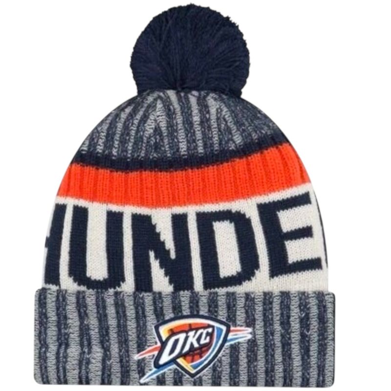 Oklahoma City Thunder Youth New Era Cuffed Pom Knit Hat Oklahoma City Thunder Youth New Era Cuffed Pom Knit Hat
