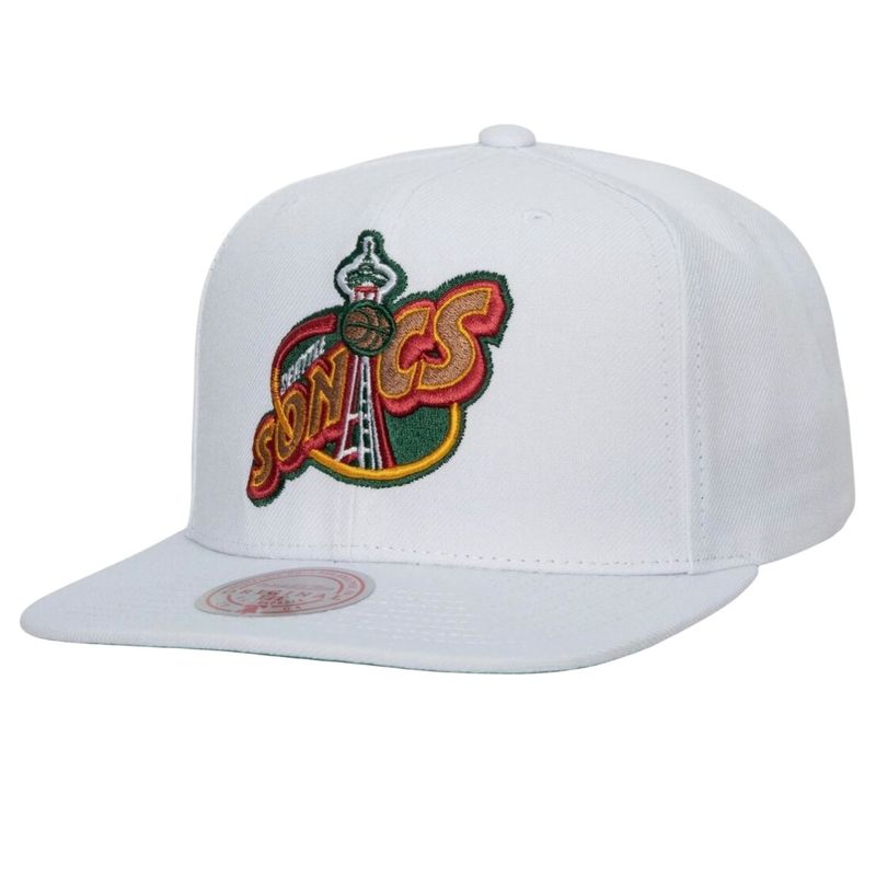Seattle SuperSonics Men’s White Mitchell & Ness NBA Core Snapback Hat Seattle SuperSonics Men’s White Mitchell & Ness NBA Core Snapback Hat