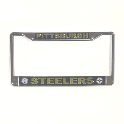 Pittsburgh Steelers Laser Chrome Metal License Plate Frame Pittsburgh Steelers Laser Chrome Metal License Plate Frame