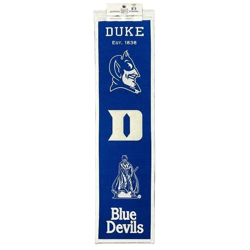 Duke Blue Devils White Logo 8" x 32" Heritage Banner