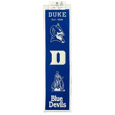 Duke Blue Devils White Logo 8" x 32" Heritage Banner
