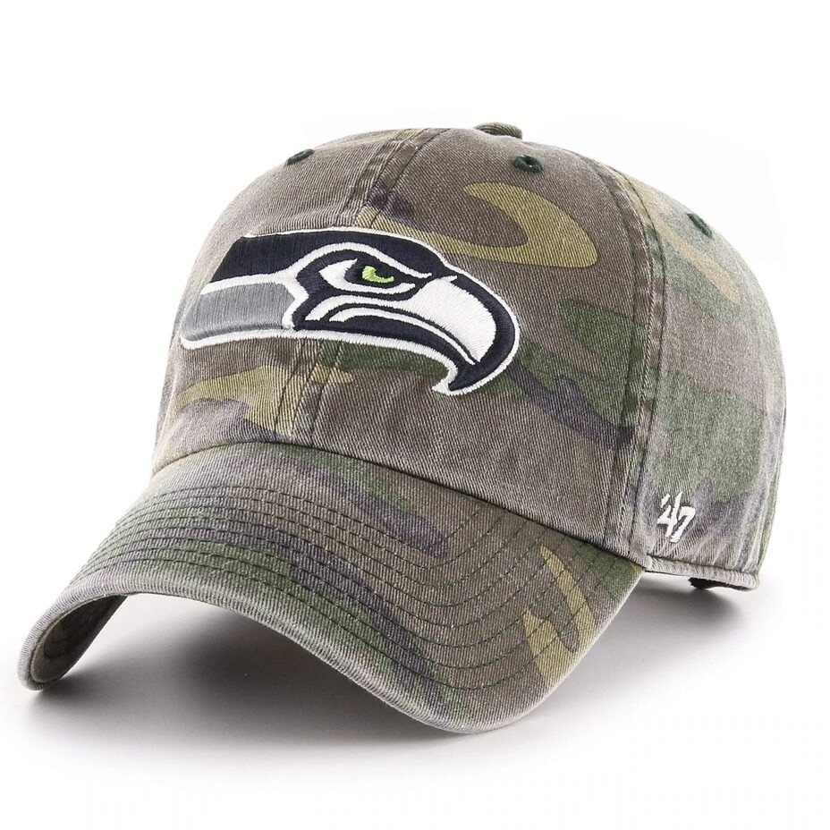 Seattle Seahawks Men’s Camo 47 Brand Clean Up Adjustable Hat Seattle Seahawks Men’s Camo 47 Brand Clean Up Adjustable Hat