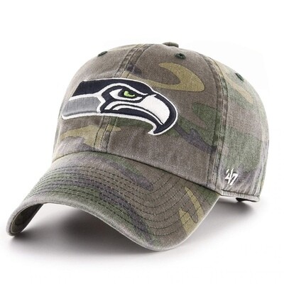 Seattle Seahawks Men’s Camo 47 Brand Clean Up Adjustable Hat