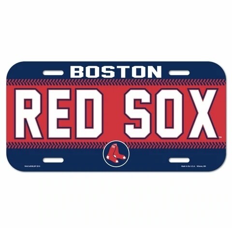 Boston Red Sox Baseball Plastic License Plate