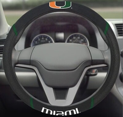 Miami Hurricanes Embroidered Car Steering Wheel Cover