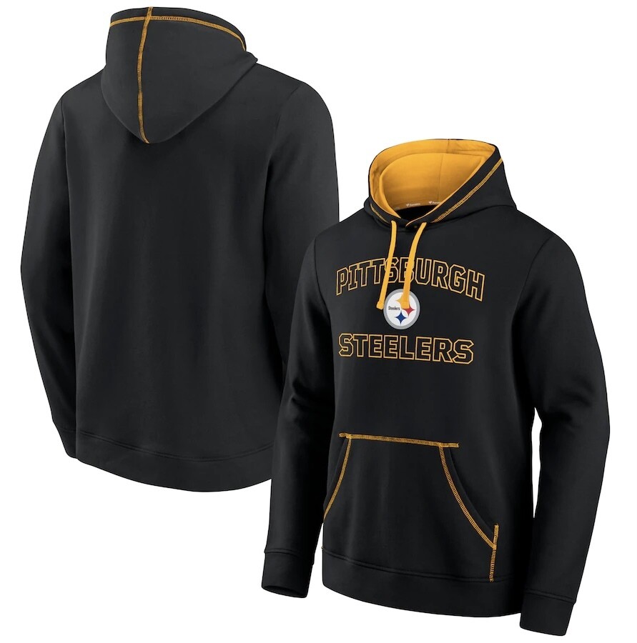Pittsburgh Steelers Men's Fanatics Branded Tiebreaker Pullover Hoodie Pittsburgh Steelers Men's Fanatics Branded Tiebreaker Pullover Hoodie