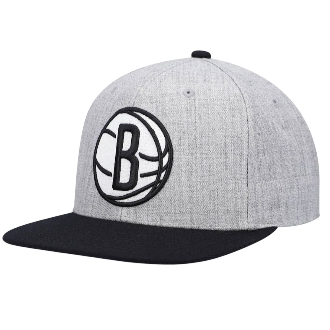 Brooklyn Nets Men’s Heather Grey Mitchell & Ness Snapback Hat Brooklyn Nets Men’s Heather Grey Mitchell & Ness Snapback Hat