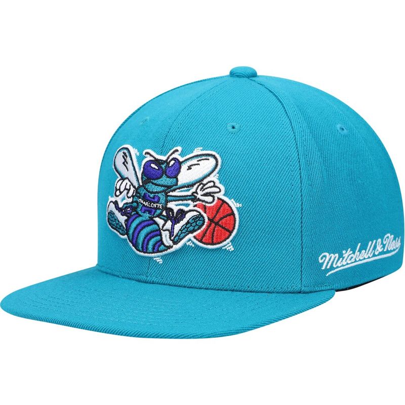 Charlotte Hornets Men’s English Dropback Mitchell & Ness Snapback Hat