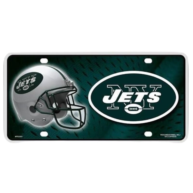 New York Jets Lightweight Metal License Plate
