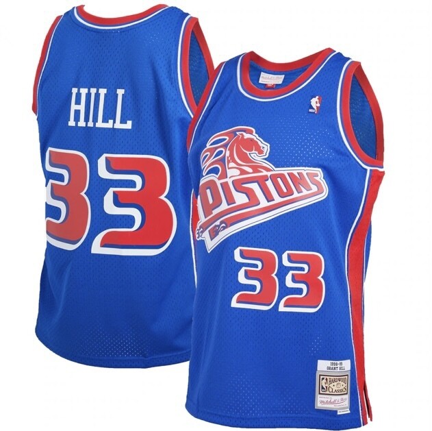 Detroit Pistons Grant Hill 1998-99 Men's Blue Mitchell & Ness Reload Swingman Jersey
