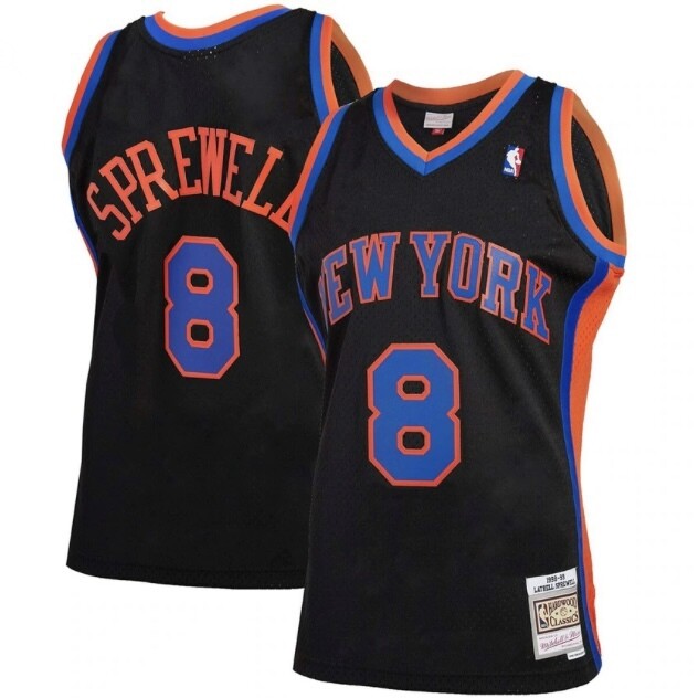 New York Knicks Latrell Sprewell 98-99 Men's Black Mitchell & Ness Reload Swingman Jersey New York Knicks Latrell Sprewell 98-99 Men's Black Mitchell & Ness Reload Swingman Jersey