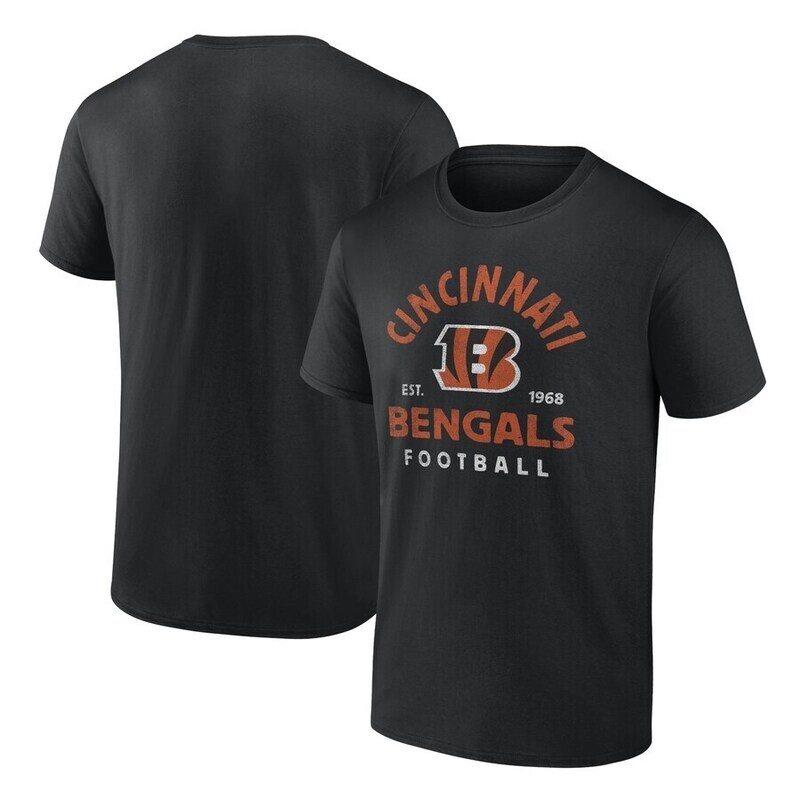 Cincinnati Bengals Men's Fanatics Branded Black Distressed Established T-Shirt Cincinnati Bengals Men's Fanatics Branded Black Distressed Established T-Shirt