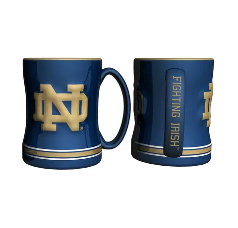 Notre Dame Fighting Irish 14oz Relief Coffee Mug Notre Dame Fighting Irish 14oz Relief Coffee Mug