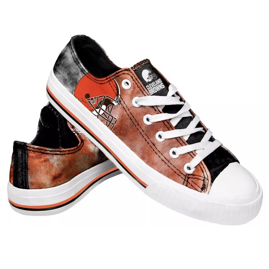 Cleveland Browns Women’s FOCO Big Logo Tie-Dye Canvas Sneakers Cleveland Browns Women’s FOCO Big Logo Tie-Dye Canvas Sneakers