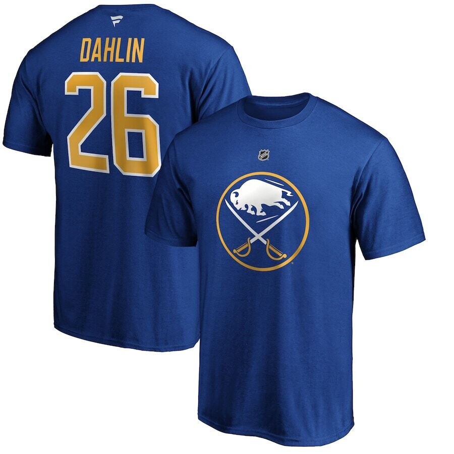 Buffalo Sabres Rasmus Dahlin Blue Men’s Fanatics Name & Number T-Shirt Buffalo Sabres Rasmus Dahlin Blue Men’s Fanatics Name & Number T-Shirt