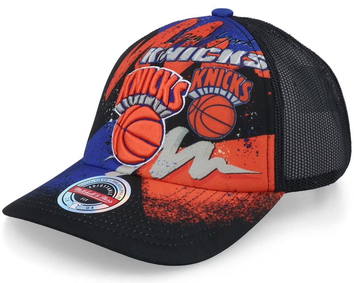New York Knicks Men’s Mitchell & Ness NBA Hyper Trucker Snapback Hat New York Knicks Men’s Mitchell & Ness NBA Hyper Trucker Snapback Hat