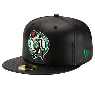 Boston Celtics Men's Faux Leather New Era 59Fifty Fitted Hat Boston Celtics Men's Faux Leather New Era 59Fifty Fitted Hat