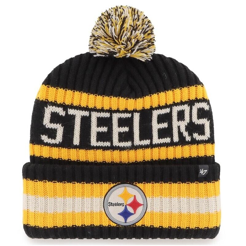 Pittsburgh Steelers Men’s 47 Bering Cuffed Pom Knit Hat Pittsburgh Steelers Men’s 47 Bering Cuffed Pom Knit Hat
