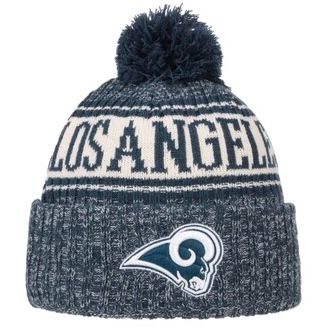 Los Angeles Rams Men's New Era Cuffed Pom Knit Hat Los Angeles Rams Men's New Era Cuffed Pom Knit Hat
