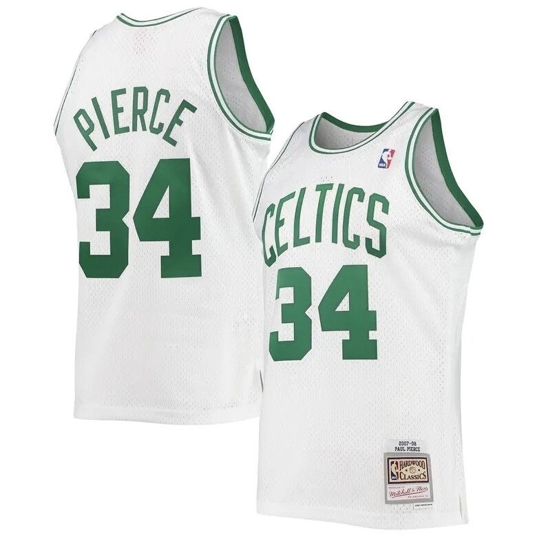 Boston Celtics Paul Pierce 2007-08 Men's White Mitchell & Ness Swingman Jersey