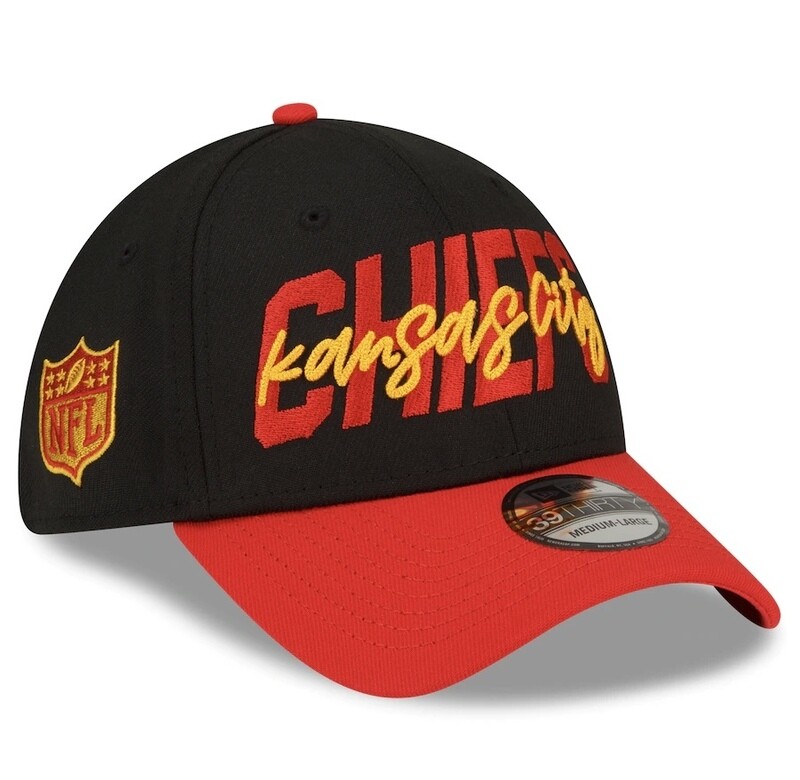 Kansas City Chiefs Men’s New Era Black NFL Draft 39Thirty Fitted Hat