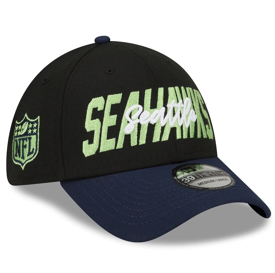 Seattle Seahawks Men’s New Era Black NFL Draft 39Thirty Fitted Hat Seattle Seahawks Men’s New Era Black NFL Draft 39Thirty Fitted Hat