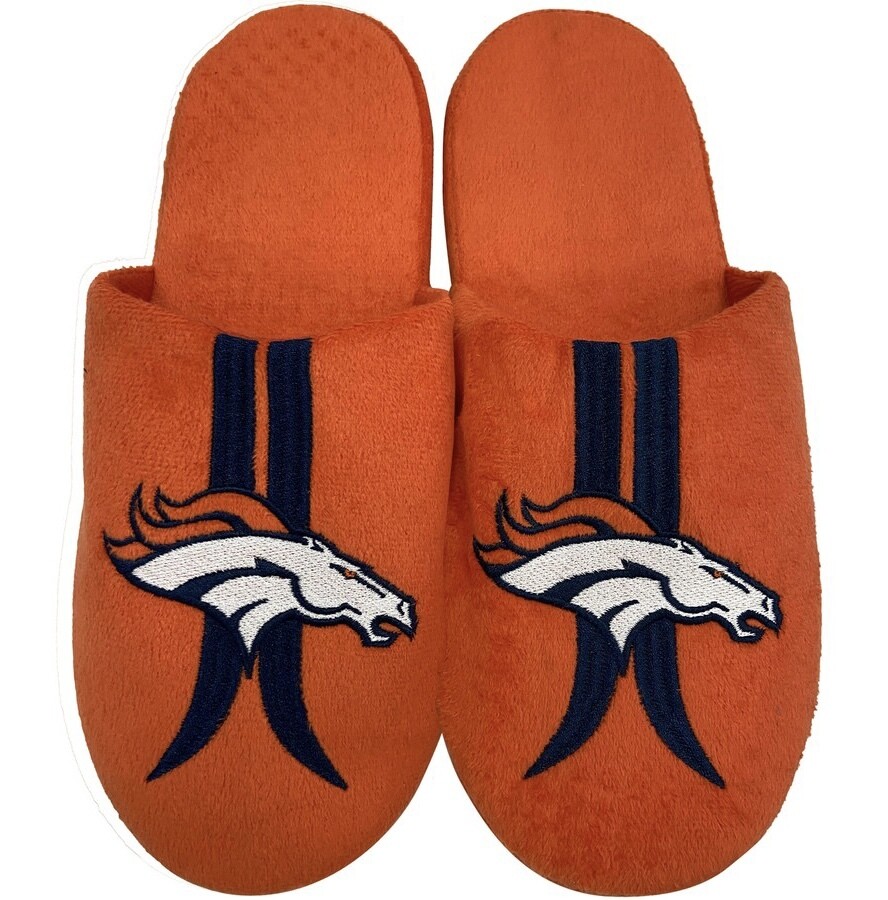 Denver Broncos Striped Men's Forever Slippers Denver Broncos Striped Men's Forever Slippers