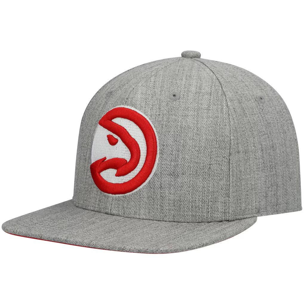 Atlanta Hawks Men’s Heather Grey 2.0 Mitchell & Ness Team Snapback Hat