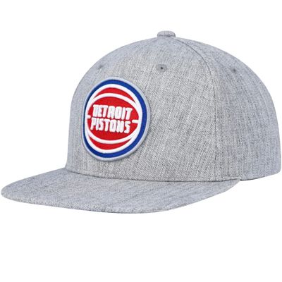 Detroit Pistons Men’s Heather Grey 2.0 Mitchell & Ness Team Snapback Hat