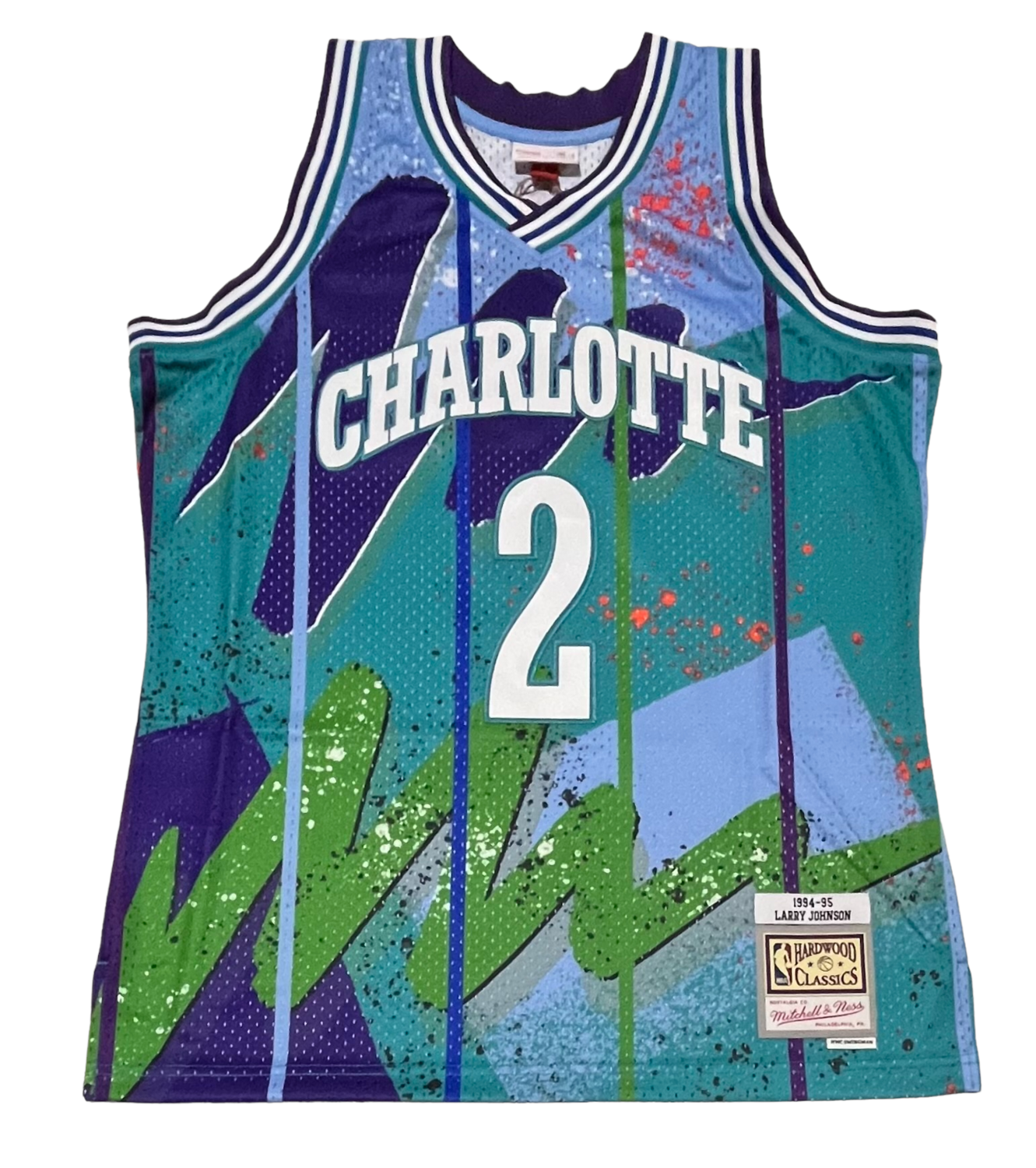 Charlotte Hornets Larry Johnson 1992-93 Men’s Hyper Mitchell & Ness Swingman Jersey Charlotte Hornets Larry Johnson 1992-93 Men’s Hyper Mitchell & Ness Swingman Jersey