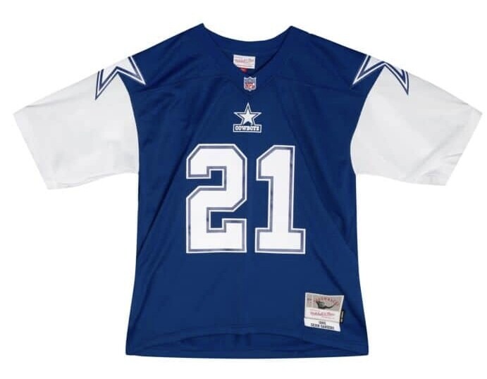 Dallas Cowboys Deion Sanders 1995 Blue Mitchell & Ness Men's Legacy Jersey Dallas Cowboys Deion Sanders 1995 Blue Mitchell & Ness Men's Legacy Jersey