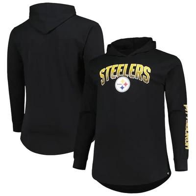 Pittsburgh Steelers Men's Black Fanatics Lightweight Front Runner Hoodie Pittsburgh Steelers Men's Black Fanatics Lightweight Front Runner Hoodie