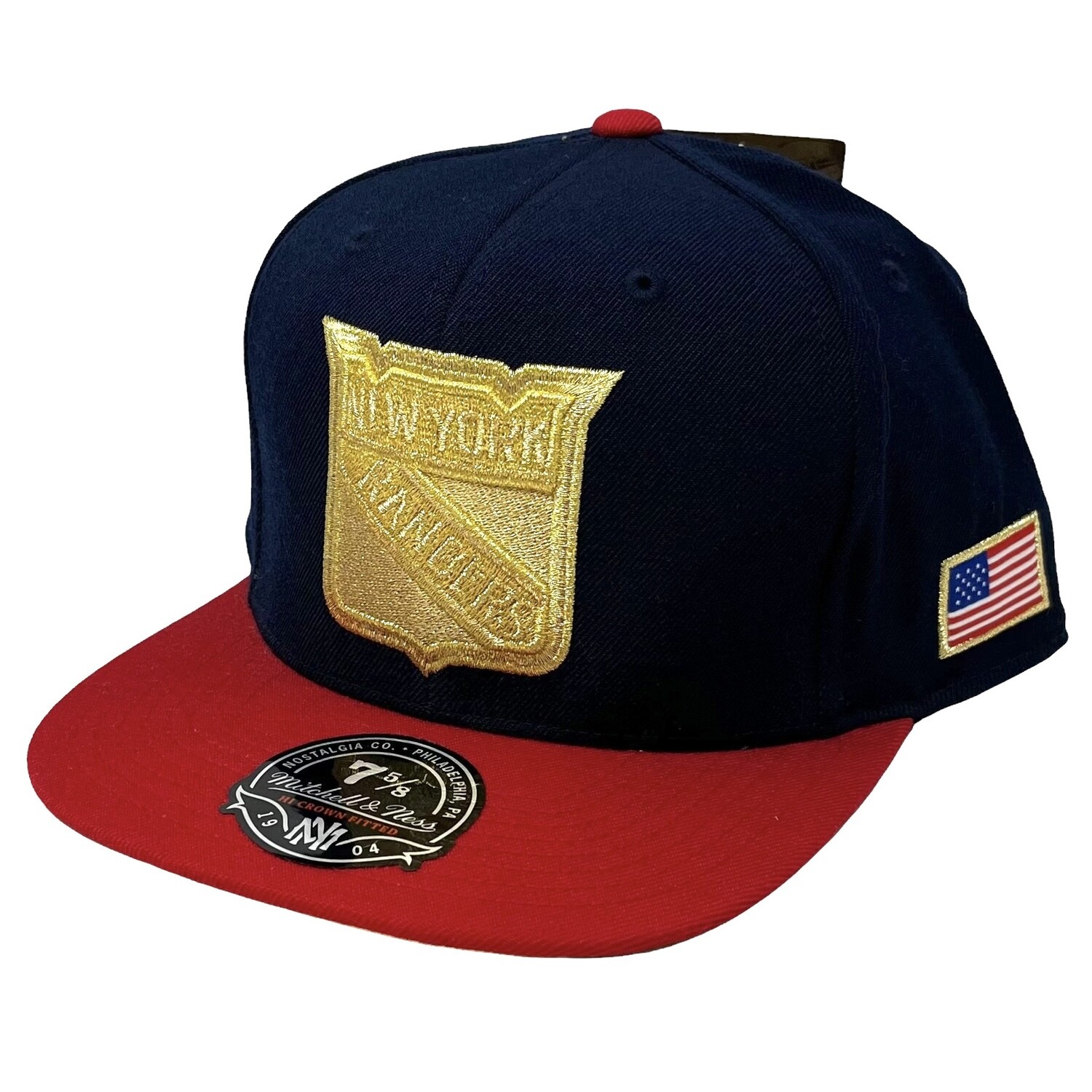 New York Rangers Men’s Mitchell & Ness USA 2 Tone Fitted Hat New York Rangers Men’s Mitchell & Ness USA 2 Tone Fitted Hat