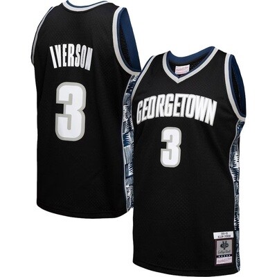 Georgetown Hoyas Allen Iverson 1995-96 Black Men's Mitchell & Ness College Vault Jersey Georgetown Hoyas Allen Iverson 1995-96 Black Men's Mitchell & Ness College Vault Jersey