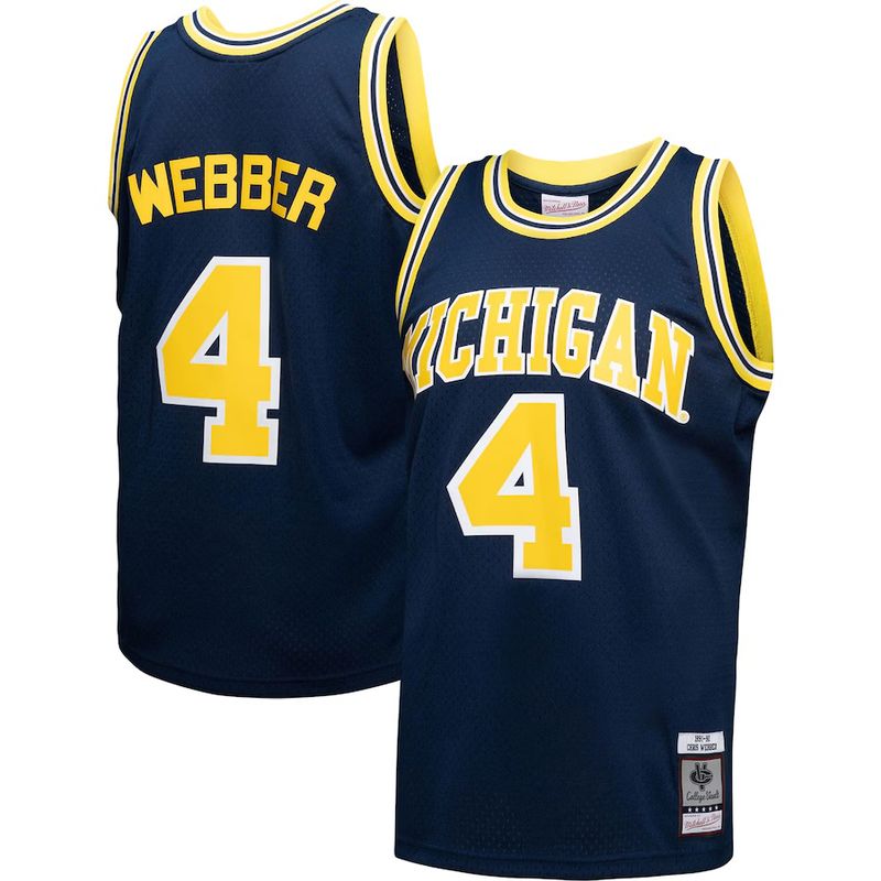 Michigan Wolverines Chris Webber 1991-92 Blue Men's Mitchell & Ness College Vault Jersey