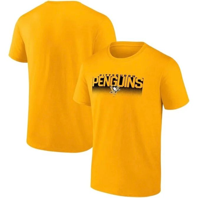 Pittsburgh Penguins Men’s Yellow Iconic Crew Solid Format Fanatics T-Shirt