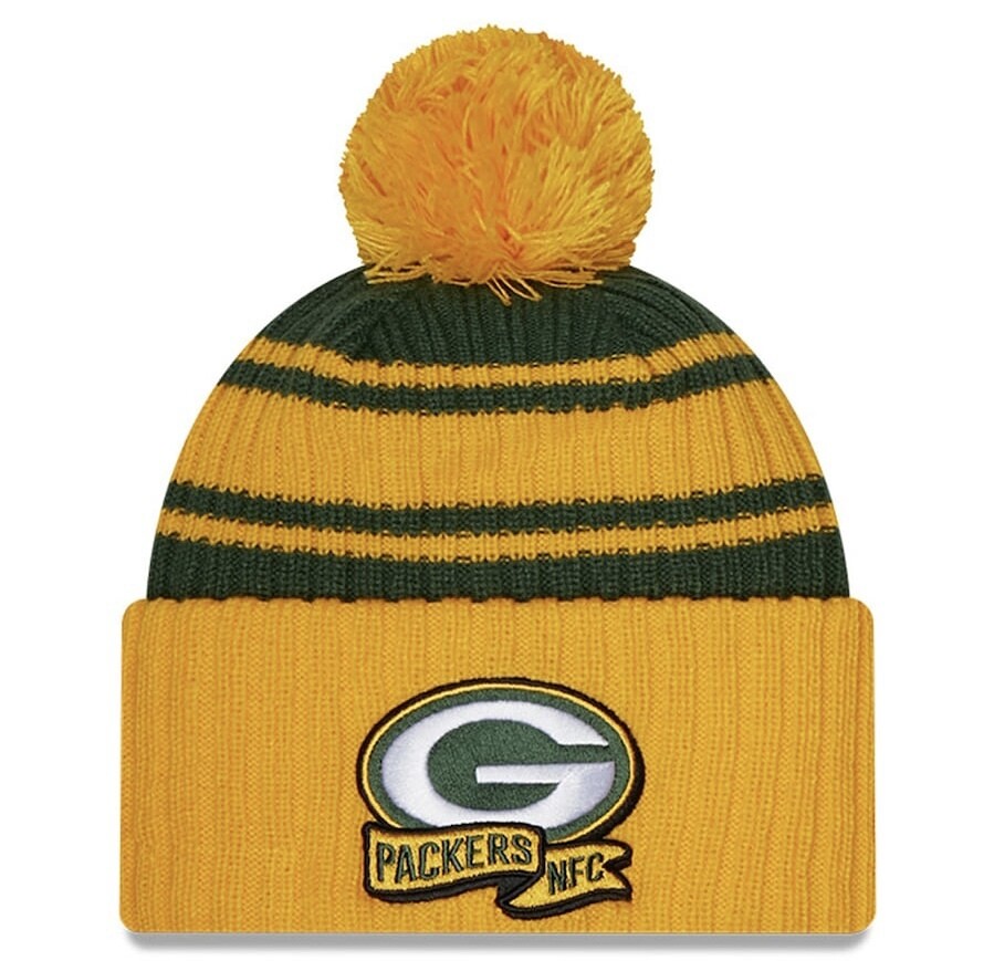 Green Bay Packers Men’s New Era Sideline Cuffed Pom Knit Hat Green Bay Packers Men’s New Era Sideline Cuffed Pom Knit Hat