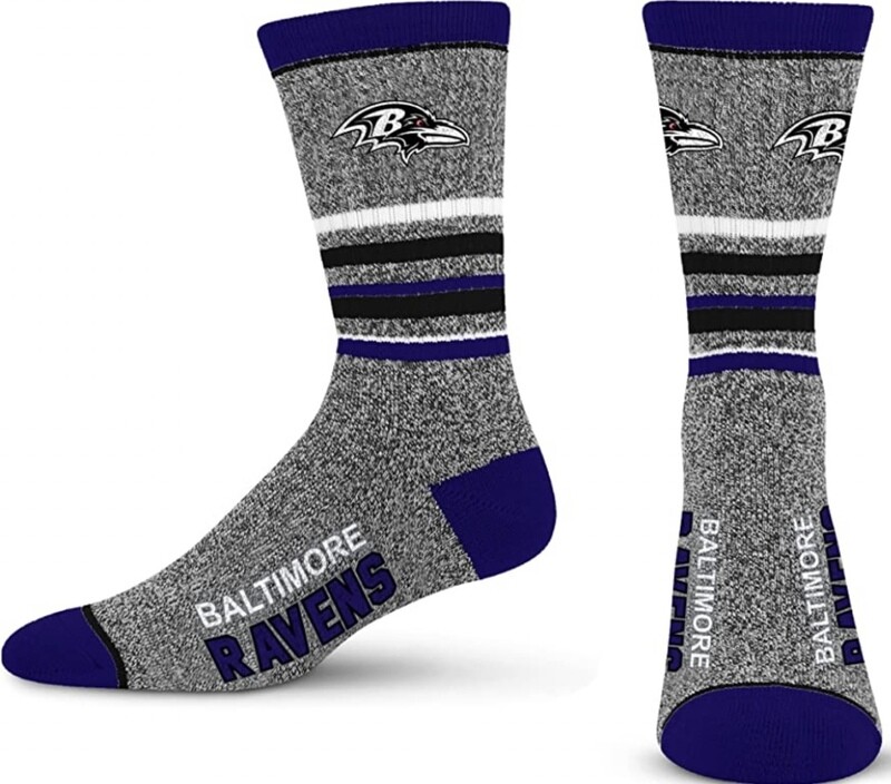 Baltimore Ravens Adult 5-Star Marbled Socks