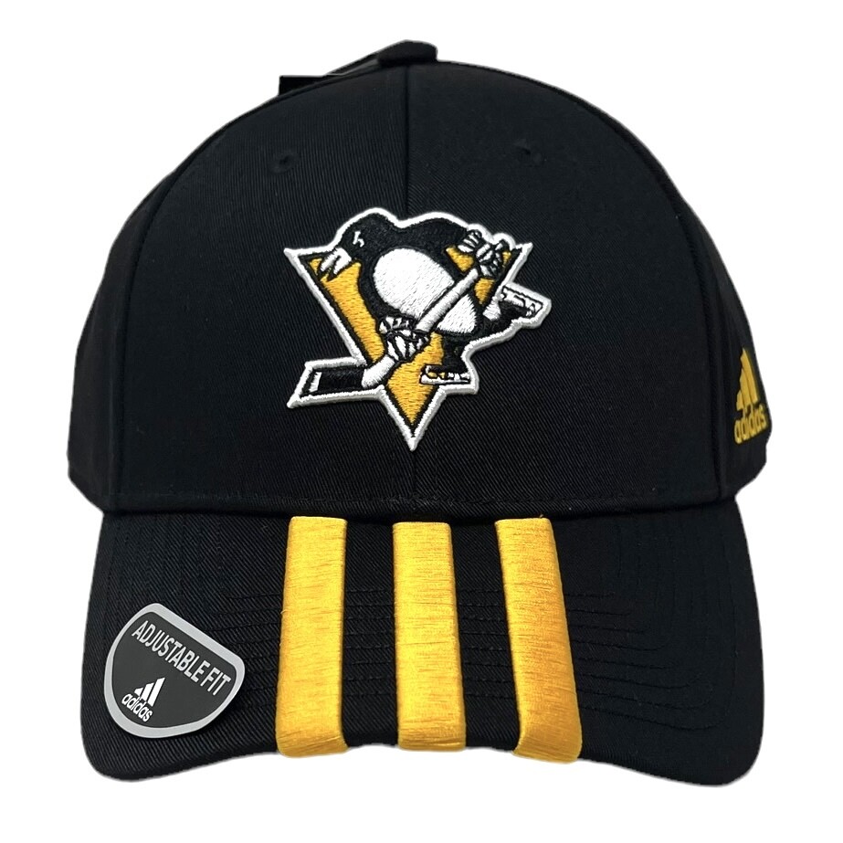 Pittsburgh Penguins Men's Striped Adidas Adjustable Hat Pittsburgh Penguins Men's Striped Adidas Adjustable Hat