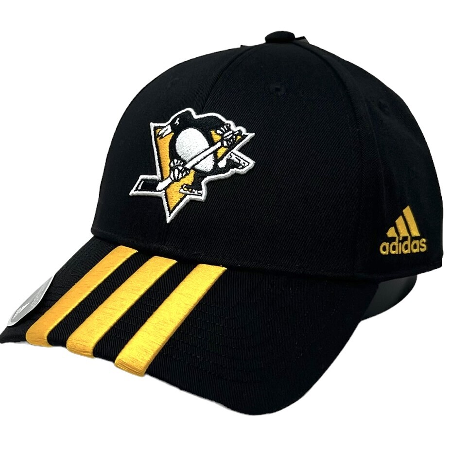 Pittsburgh Penguins Men's Striped Adidas Adjustable Hat Pittsburgh Penguins Men's Striped Adidas Adjustable Hat